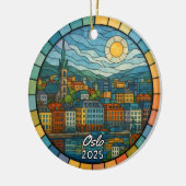 Gepersonaliseerd Glas in lood Oslo Ornament (Links)