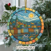 Gepersonaliseerd Glas in lood Oslo Ornament