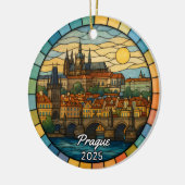 Gepersonaliseerd Glas in lood Praag, Tsjechië Keramisch Ornament (Links)
