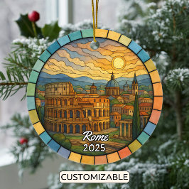 Gepersonaliseerd Glas in lood Rome Ornament, Itali Keramisch Ornament