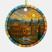 Gepersonaliseerd Glas in lood Rome Ornament, Itali Keramisch Ornament (Voorkant)