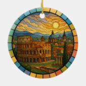 Gepersonaliseerd Glas in lood Rome Ornament, Itali Keramisch Ornament (Achterkant)