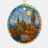 Gepersonaliseerd Glas in lood Sevilla Ornament, Sp Keramisch Ornament (Links)