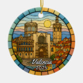 Gepersonaliseerd Glas in lood Valencia, Spanje Keramisch Ornament (Voorkant)