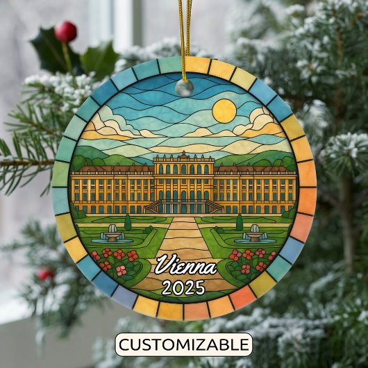 Gepersonaliseerd Glas in lood Wenen, Oostenrijk Keramisch Ornament