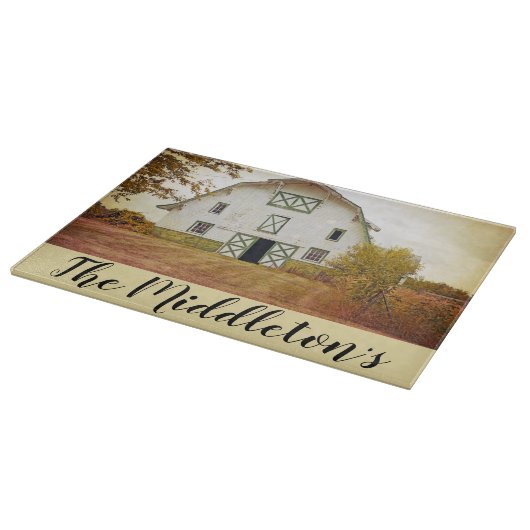 Gepersonaliseerd glas Snijden Sunset Barn Country Snijplank (Hoek)