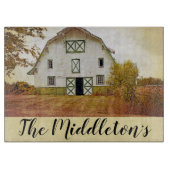 Gepersonaliseerd glas Snijden Sunset Barn Country Snijplank (Voorkant)