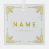 Gepersonaliseerd glazen Ornament met elegante naam (Voorkant)