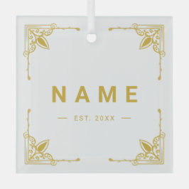 Gepersonaliseerd glazen Ornament met elegante naam
