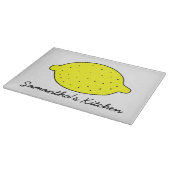 Gepersonaliseerd glazen snijbord met gele citroen snijplank (Hoek)
