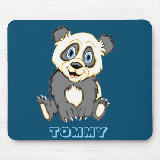Gepersonaliseerd glimlachen Beer Panda Muismat (Voorkant)