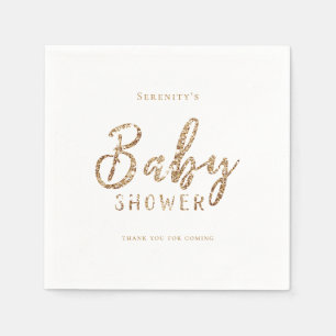 Gepersonaliseerd glitter baby shower servet