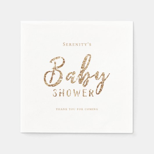 Gepersonaliseerd glitter baby shower servet (Voorkant)