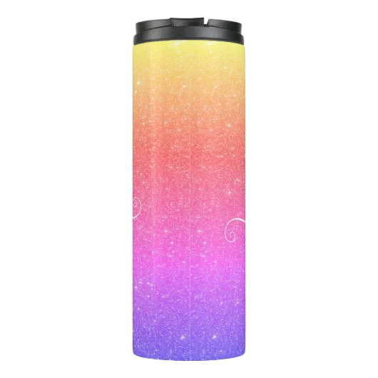 gepersonaliseerd glitter en libellen thermosbeker (Achterkant)