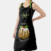 Gepersonaliseerd | GLITTER Pudding Black | Kerstmi Schort (Insitu)