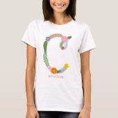 Gepersonaliseerd gloeizoenmonogram (C) T-shirt (Voorkant)