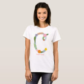 Gepersonaliseerd gloeizoenmonogram (C) T-shirt (Voorkant volledig)