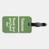 Gepersonaliseerd Goddank dat je me hebt gevonden | Bagagelabel (Achterkant horizontaal)