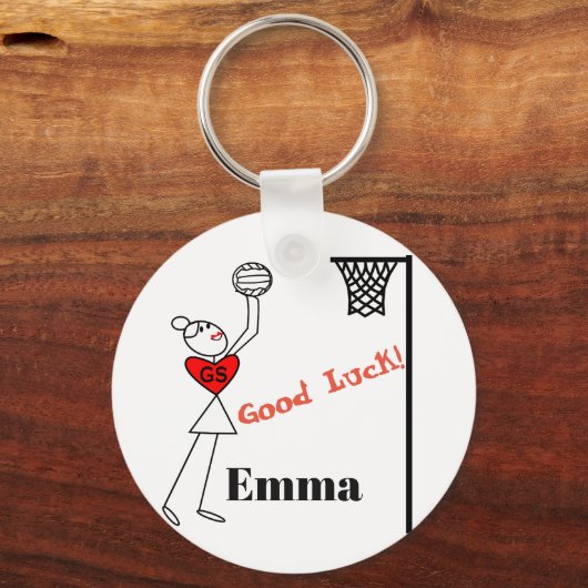 Gepersonaliseerd gok netball sleutelhanger (Voorkant)