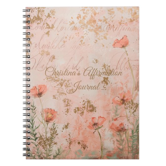 Gepersonaliseerd Gold Color Affirmation Journal Notitieboek (Voorkant)