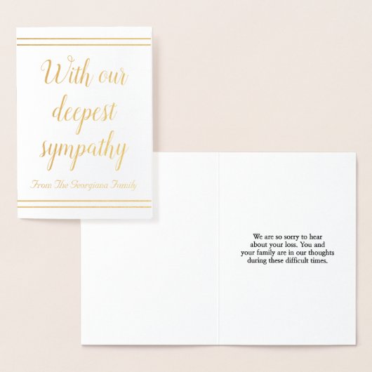 Gepersonaliseerd Gold Foil Sympathy Card Folie Kaarten (Display)
