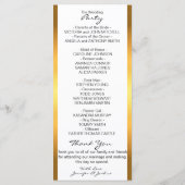 Gepersonaliseerd Gold Folie Wit Design Wedding Pro Programmakaart (Achterkant)