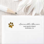 Gepersonaliseerd Gold Glitter Paw Print Retouradre Etiket (Insitu)