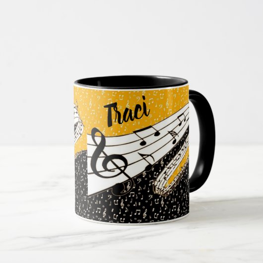 Gepersonaliseerd Gold-muziekthema Mok (Voorkant rechts)