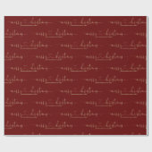 Gepersonaliseerd Gold Red Heart-script, pretkerker Cadeaupapier (Vlak)