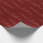 Gepersonaliseerd Gold Red Heart-script, pretkerker Cadeaupapier (Hoek)