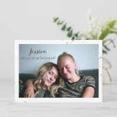 [Gepersonaliseerd] Gold Splash Bruidsmeisje Voorst Feestdagenkaart (Staand voorkant)