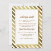 Gepersonaliseerd Gold White College Trunk Party no Kaart (Voorkant)