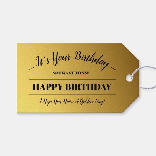 Gepersonaliseerd Golden Cadeaulabel (Voorkant (Horizontaal))