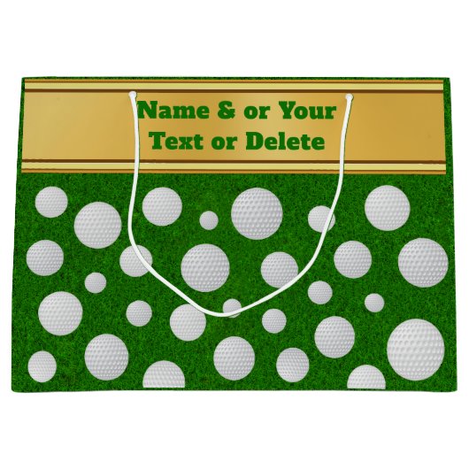 Gepersonaliseerd, Golf Gift Bag, Golf Balls Groot Cadeauzakje (Voorkant)