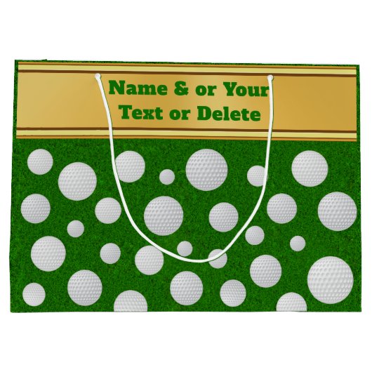 Gepersonaliseerd, Golf Gift Bag, Golf Balls Groot Cadeauzakje (Achterkant)