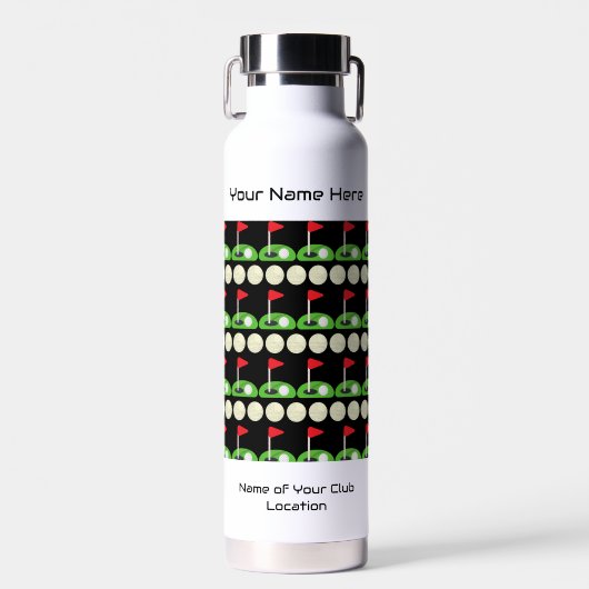 Gepersonaliseerd Golf Icon Water Fles (Voorkant)