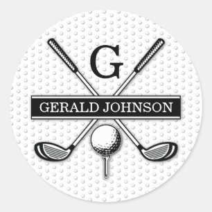 Gepersonaliseerd Golf Monogram Ontwerp Ronde Sticker
