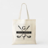 Gepersonaliseerd Golf Monogram Ontwerp Tote Bag (Achterkant)