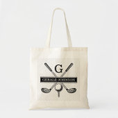 Gepersonaliseerd Golf Monogram Ontwerp Tote Bag (Voorkant)