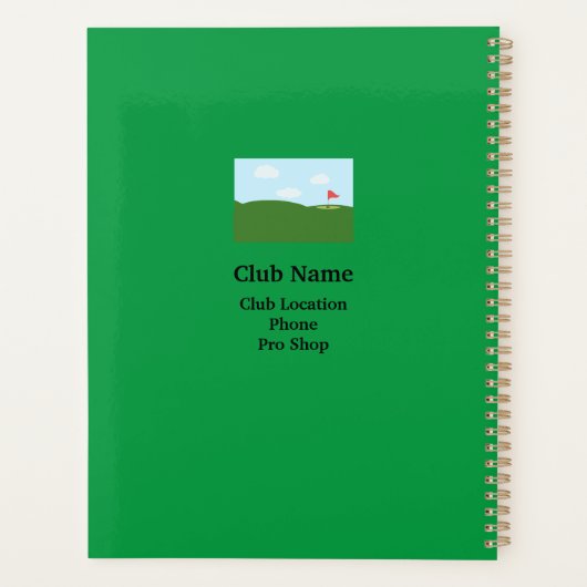 Gepersonaliseerd Golf Planner/Member Gift Planner (Achterkant)