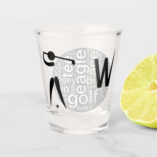 Gepersonaliseerd Golf Whisky Shot Glass Glas (Voorkant)