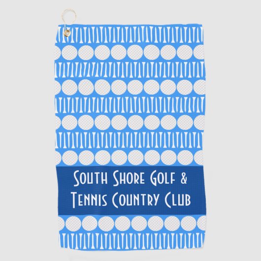 Gepersonaliseerd Golfballen & T - shirts Blauwe Go Golfhanddoek (Voorkant)