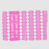 Gepersonaliseerd Golfballen & T - shirts Hot Pink Golfhanddoek (Horizontaal)