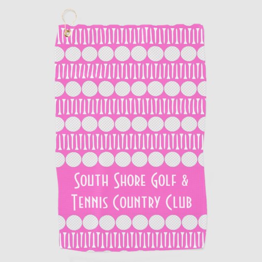Gepersonaliseerd Golfballen & T - shirts Hot Pink Golfhanddoek (Voorkant)