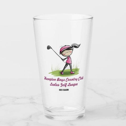 Gepersonaliseerd golfclub Ladies League Drink glas (Voorkant)