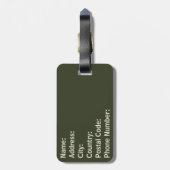 Gepersonaliseerd golfclub monogram ontwerp bagagelabel (Achterkant verticaal)