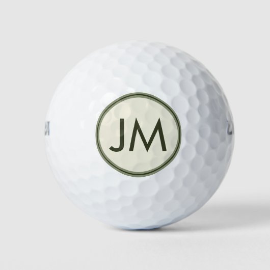 Gepersonaliseerd golfclub monogram ontwerp golfballen (Voorkant)
