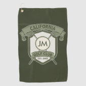 Gepersonaliseerd golfclub monogram ontwerp golfhanddoek (Voorkant)
