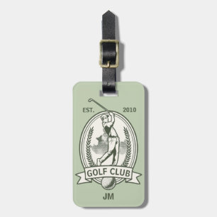 Gepersonaliseerd golfclub monogram ontwerp met gol bagagelabel