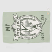 Gepersonaliseerd golfclub monogram ontwerp met gol golfhanddoek (Horizontaal)